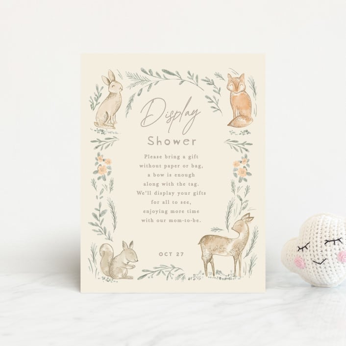 "Vintage woodland" - Baby Shower Insert Cards in Ginger by Creo Study - Front