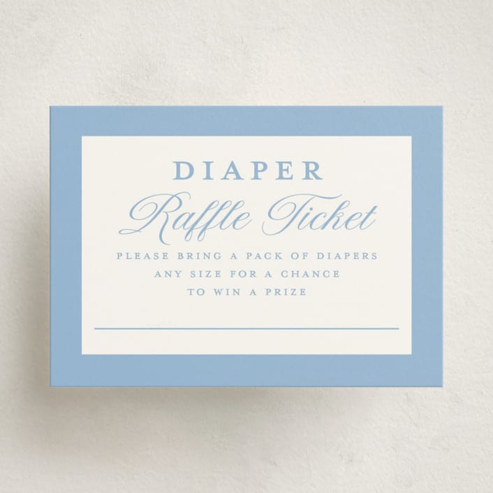 "Painted Bow" - Baby Shower Mini Insert Cards in Sky by Teju Reval - Front