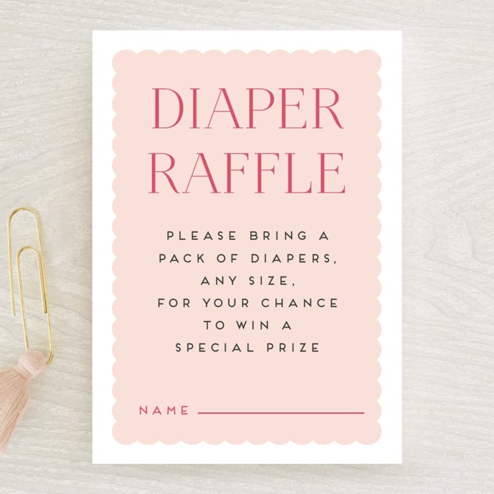 "Due With Two" - Baby Shower Mini Insert Cards in Carnation by Erica Krystek - Front
