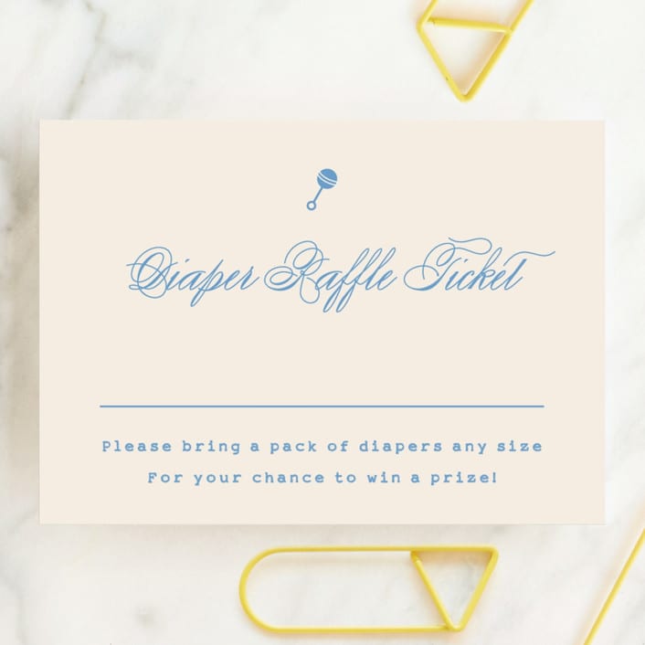"Classic Start" - Baby Shower Mini Insert Cards in Powder Blue by Carolyn MacLaren - Front