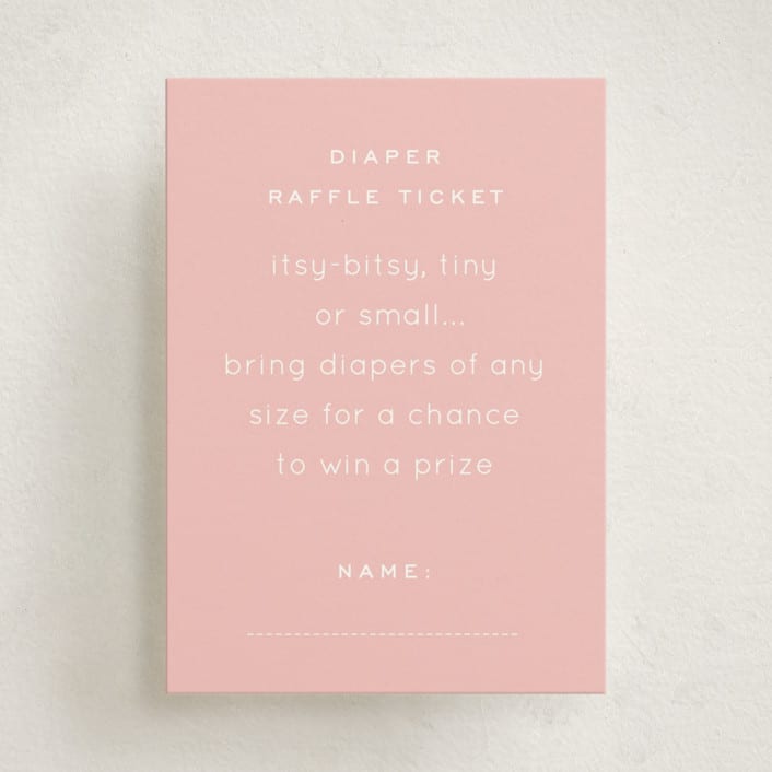 "itsy" - Baby Shower Mini Insert Cards in Sweet Pink by Sara Hicks Malone - Front
