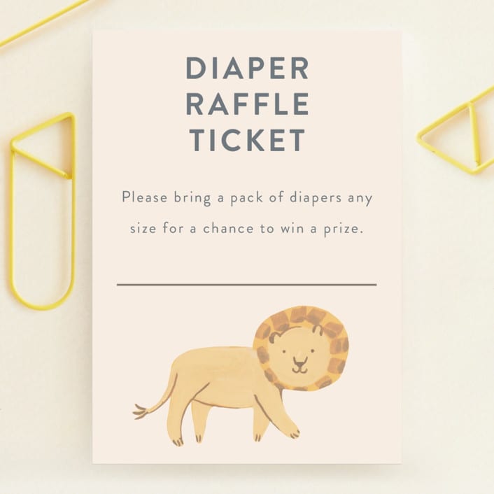 "Safari Dreams" - Baby Shower Mini Insert Cards in Sunshine by Teju Reval - Front