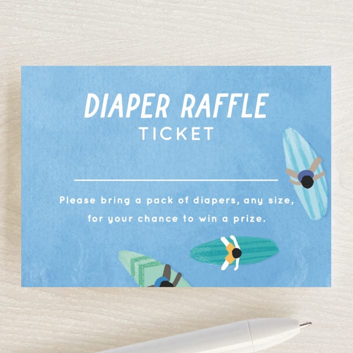 "Baby on Board" - Baby Shower Mini Insert Cards in Aqua by Jessie Steury - Front