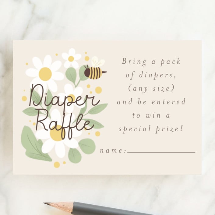 "Little Honey" - Baby Shower Mini Insert Cards in Greige by Itsy Belle Studio - Front