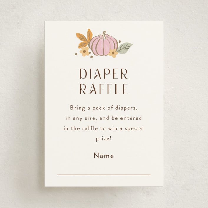 "pastel pumpkins" - Baby Shower Mini Insert Cards in Pudding by Cass Loh - Front