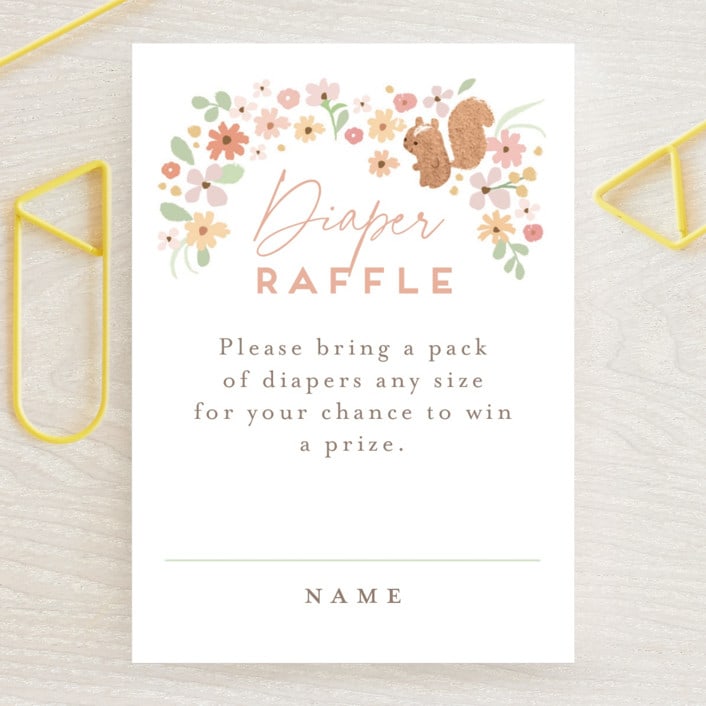 "Banner announcement" - Baby Shower Mini Insert Cards in Petal by Jennifer Wick - Front