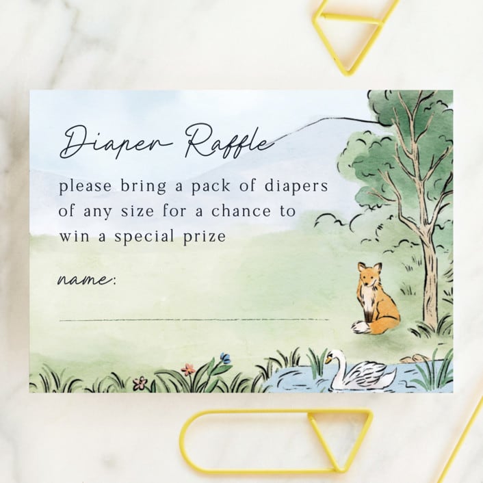 "A Woodland Adventure" - Baby Shower Mini Insert Cards in Forest by Elly - Front
