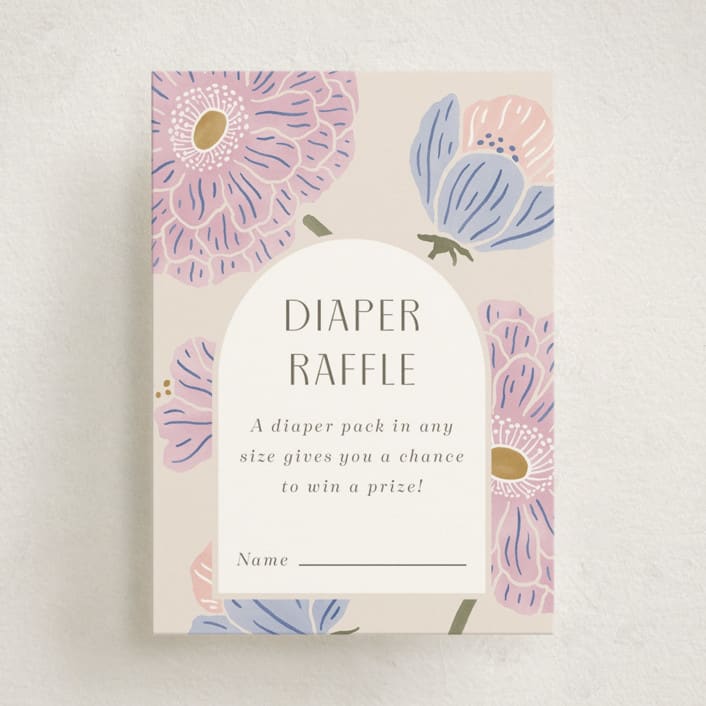 "Spring Blooms" - Baby Shower Mini Insert Cards in Petal by Brandy Folse - Front