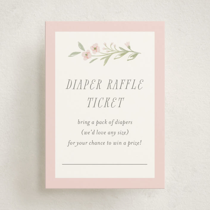 "Dainty Garden" - Baby Shower Mini Insert Cards in Blush by Paper Raven Co. - Front