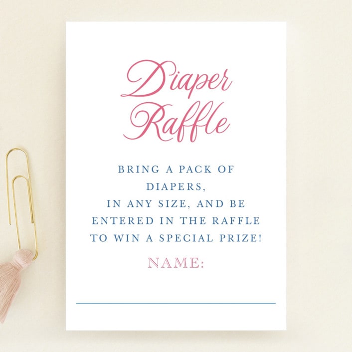 "bunny crest" - Baby Shower Mini Insert Cards in Cotton Candy by Cass Loh - Front