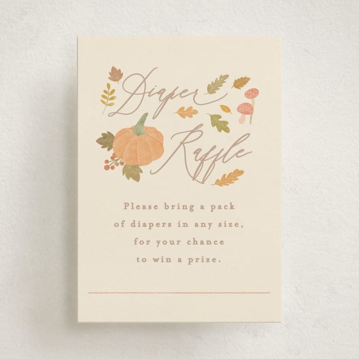"Little Pumpkin" - Baby Shower Mini Insert Cards in Latte by Creo Study - Front