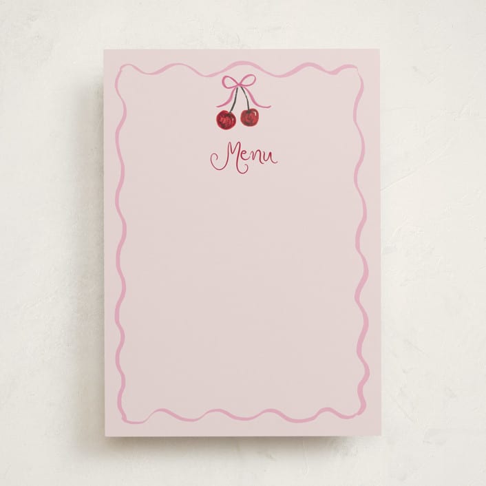 "vintage wedding cake" - Fill-in Menus in Blush by Cass Loh - Front