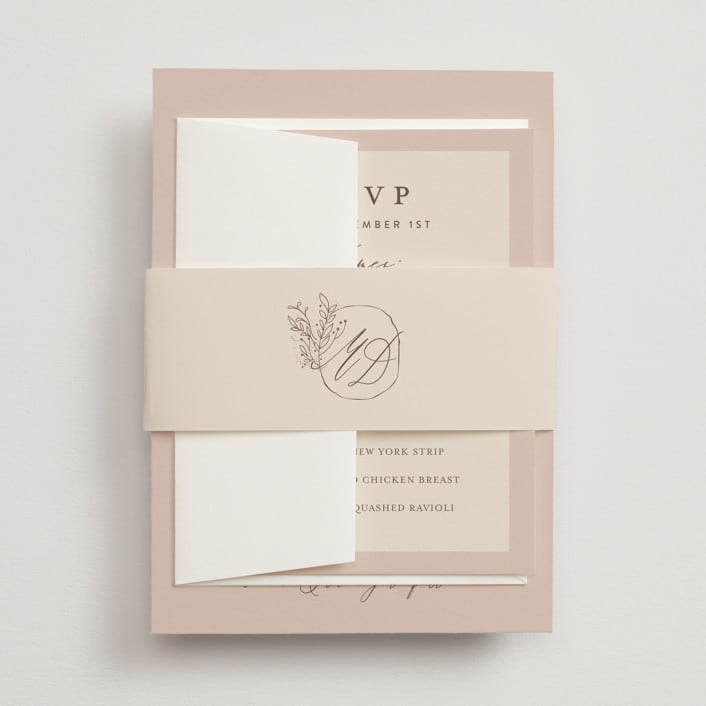 "Delicate monogram" - Belly Bands in Blush by Lucrecia Caporale - Assembled with Invitation