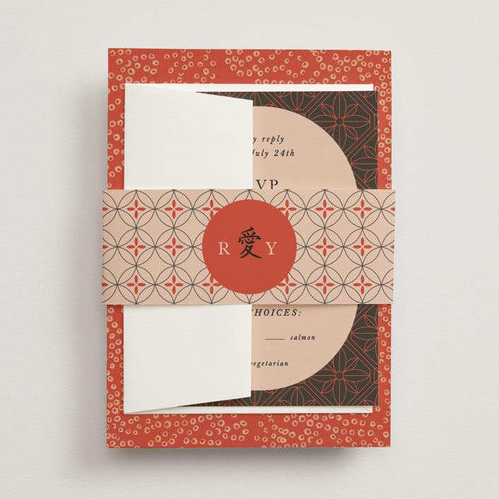 "Japanese Fabric" - Belly Bands in Persimmon by Becky Nimoy - Assembled with Invitation