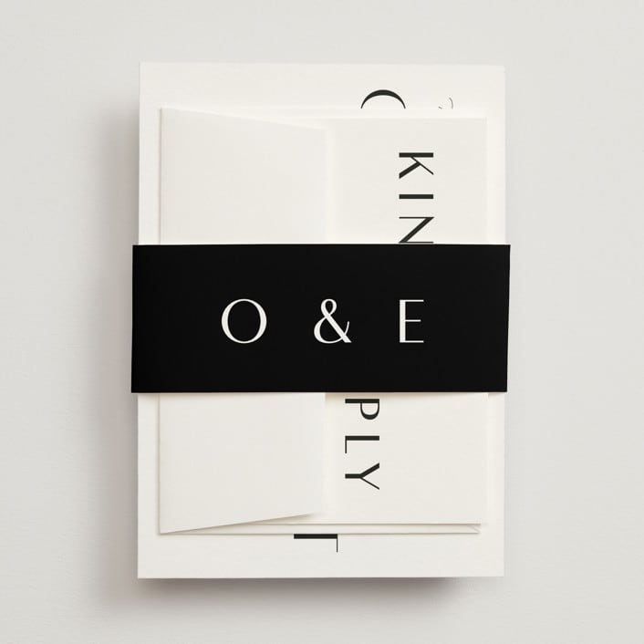 "Modern Classic Names" - Belly Bands in Onyx by Emily Betts - Assembled with Invitation