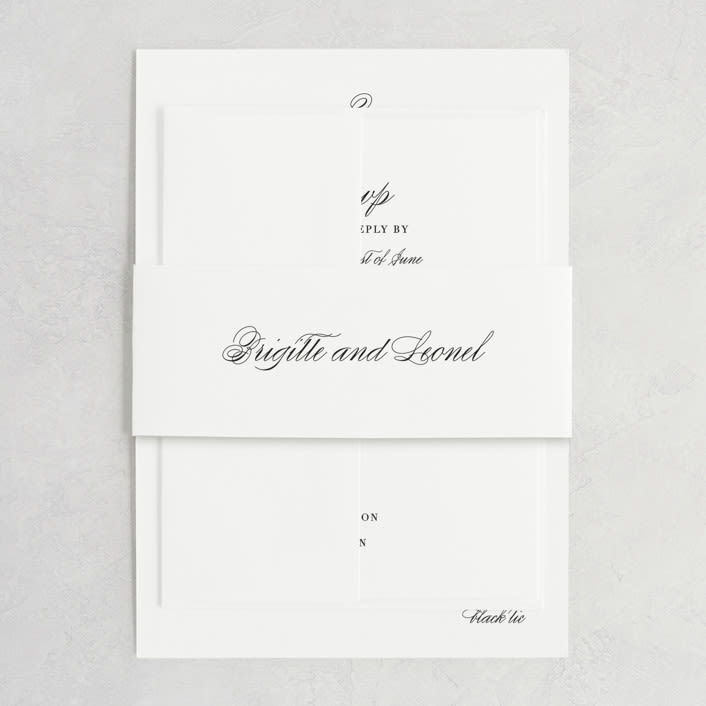 "One and Only" - Belly Bands in Classic Bride by Design Lotus - Assembled with Invitation