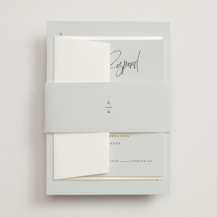 "Signature Script" - Belly Bands in Mint by Michelle Taylor - Assembled with Invitation