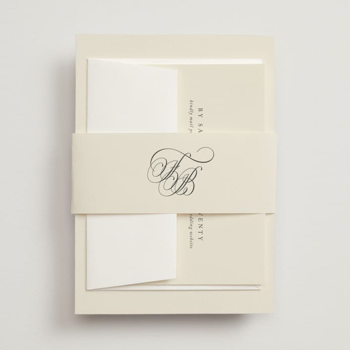 "Wonderful Tonight" - Belly Bands in Oreo Creme by Design Lotus - Assembled with Invitation
