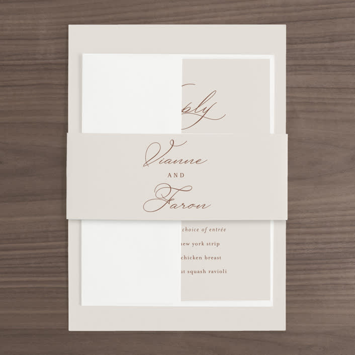 "Delicate Names" - Belly Bands in Buttercream by Jessica Williams - Assembled with Invitation
