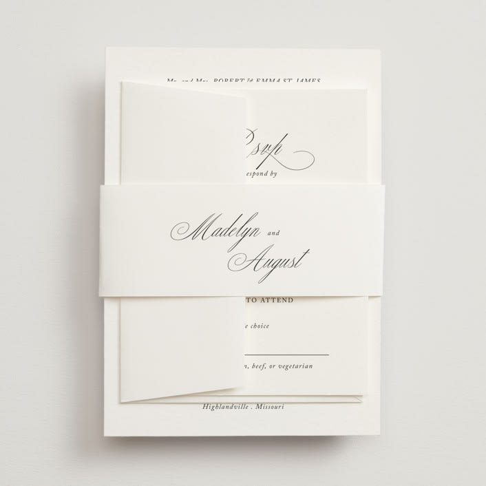 "When I Fall In Love" - Belly Bands in Snow Bright by Design Lotus - Assembled with Invitation