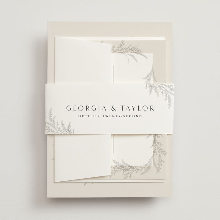 "Etched Frame" - Belly Bands in Eggshell by Robert and Stella - Assembled with Invitation