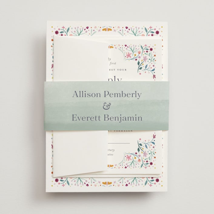 "Delicate Garden" - Belly Bands in Wildflower by Ashley DeMeyere - Assembled with Invitation