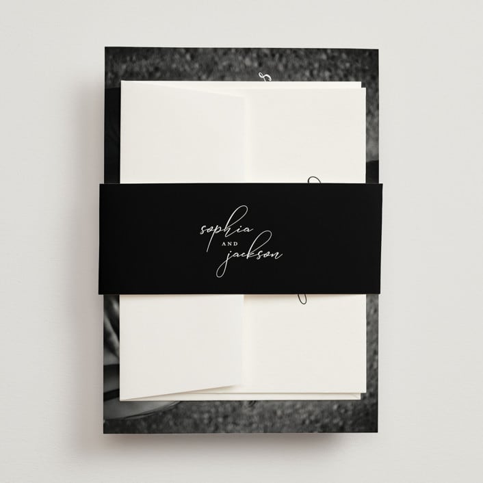 "Kindly Join Us" - Belly Bands in Pearl by Laura Hamm - Assembled with Invitation