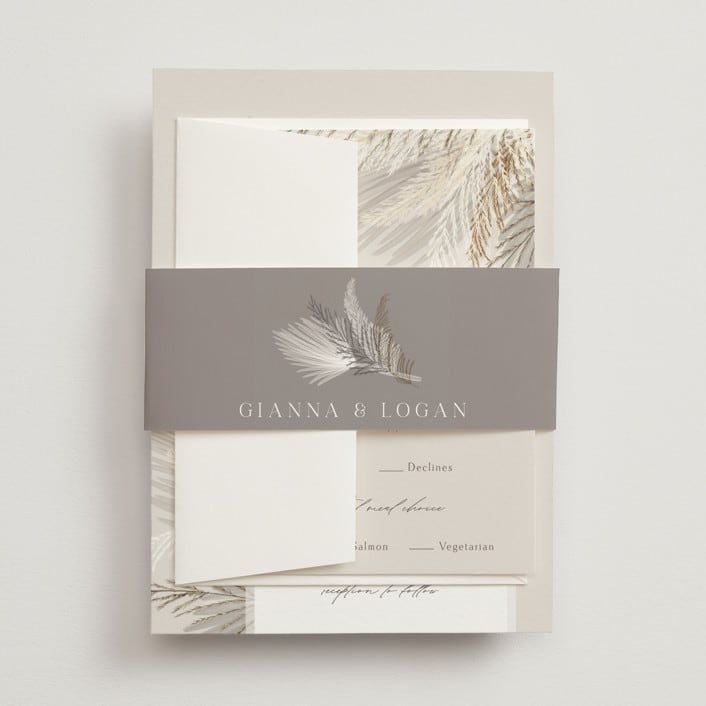 "Pampas & Palms" - Belly Bands in Ash by Kaydi Bishop - Assembled with Invitation