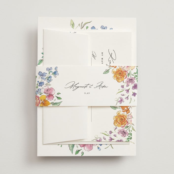 "Floral Pop" - Belly Bands in Tropical by Itsy Belle Studio - Assembled with Invitation