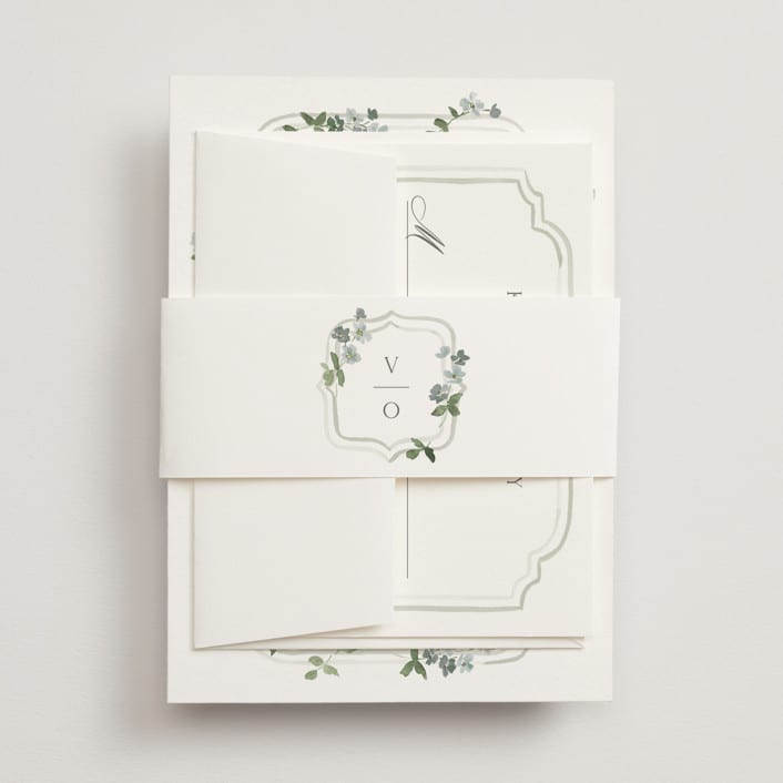 "Wistful" - Belly Bands in Mist by Everett Paper Goods - Assembled with Invitation