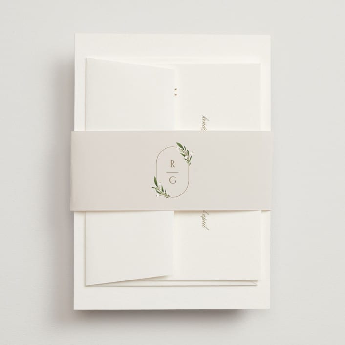 "Soft Sprigs" - Belly Bands in Champagne by Jennifer Postorino - Assembled with Invitation