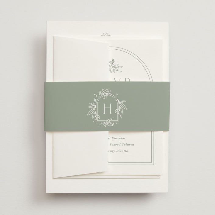 "Simple Crest" - Belly Bands in Sage by Kristen Smith - Assembled with Invitation