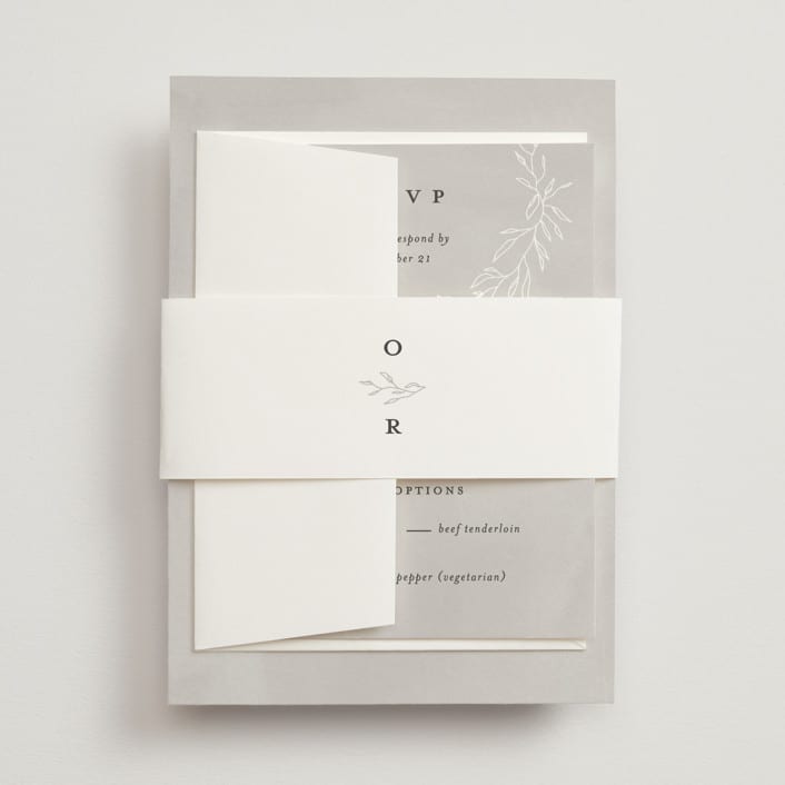 "Abundant Wreath" - Belly Bands in Fog by Pixel and Hank - Assembled with Invitation