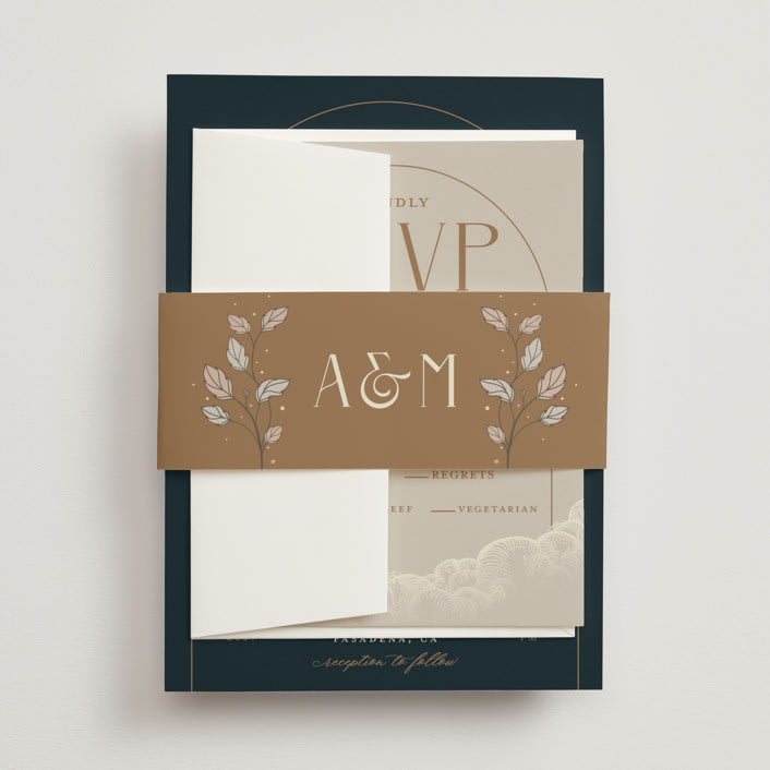"Deco Garden" - Belly Bands in Dusk by GeekInk Design - Assembled with Invitation