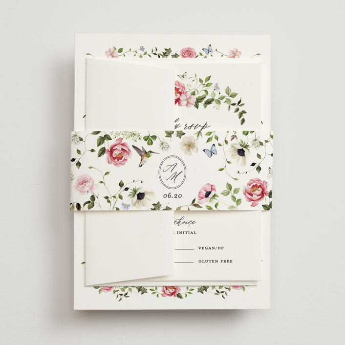 "Ornate" - Belly Bands in Peony by Sarah Knight - Assembled with Invitation