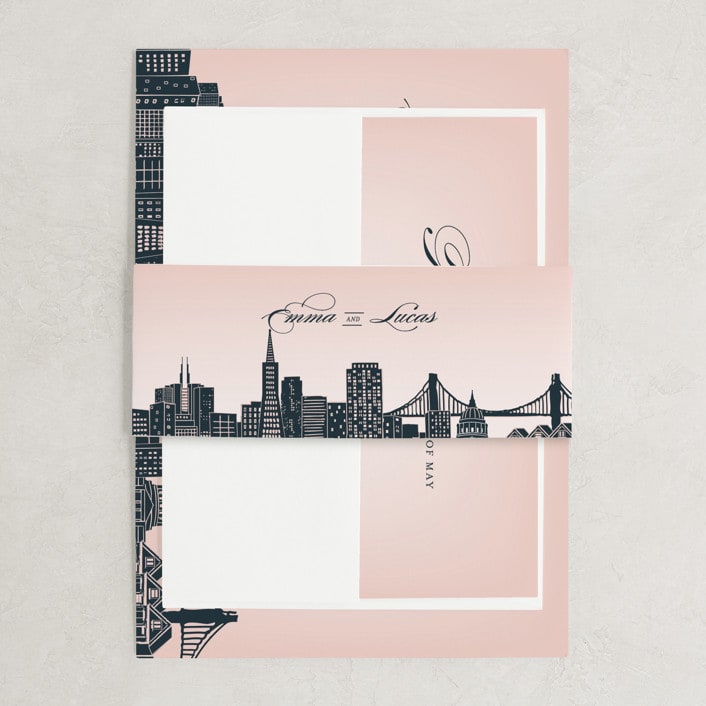 "Big City - San Francisco" - Belly Bands in Blush by Hooray Creative - Assembled with Invitation