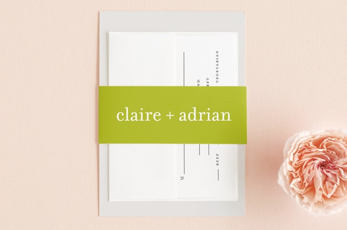 "float + celebrate" - Belly Bands in Celery by Float Paperie - Assembled with Invitation