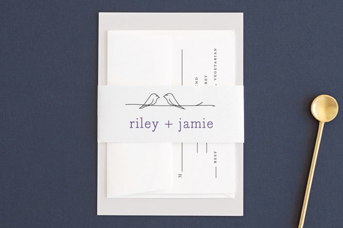 "Birds of a Feather" - Belly Bands in Plum by R studio - Assembled with Invitation