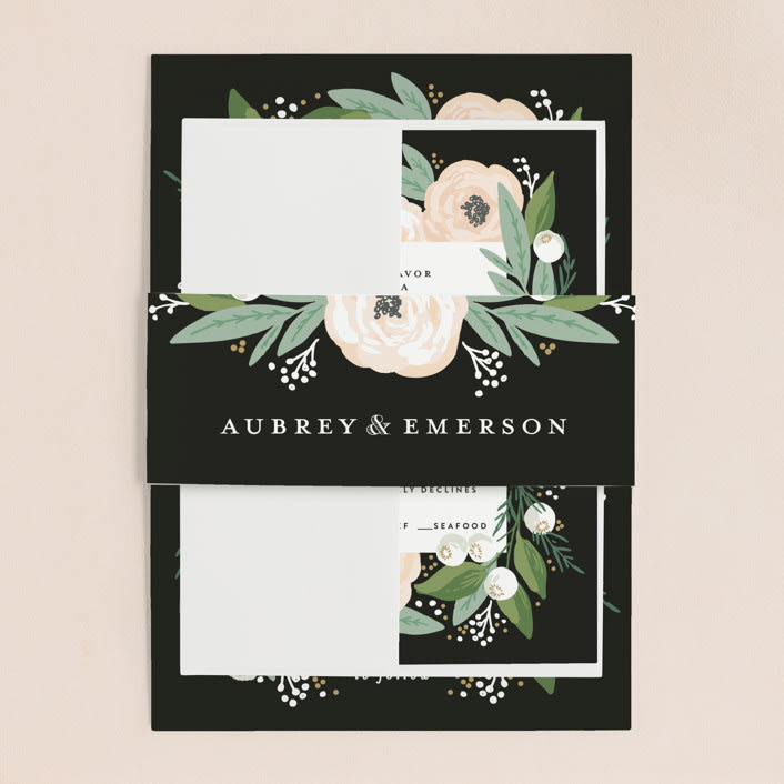"Blooming Bouquet" - Belly Bands in Charcoal by Alethea and Ruth - Assembled with Invitation
