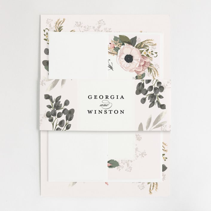 "Spring Botanicals" - Belly Bands in Blush by Susan Moyal - Assembled with Invitation