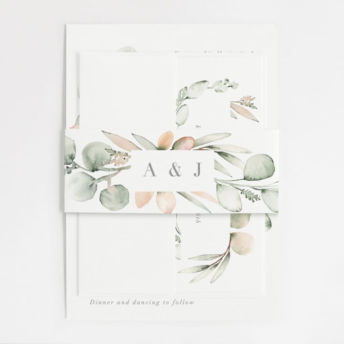 "Romantic Eucalyptus" - Belly Bands in Sage by Petra Kern - Assembled with Invitation
