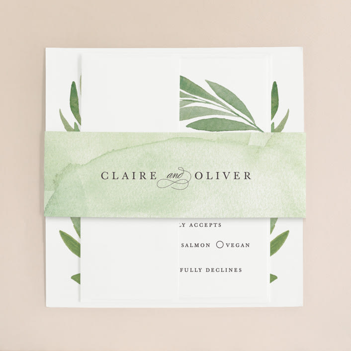 "Garden Square" - Belly Bands in Basil by Olivia Raufman - Assembled with Invitation