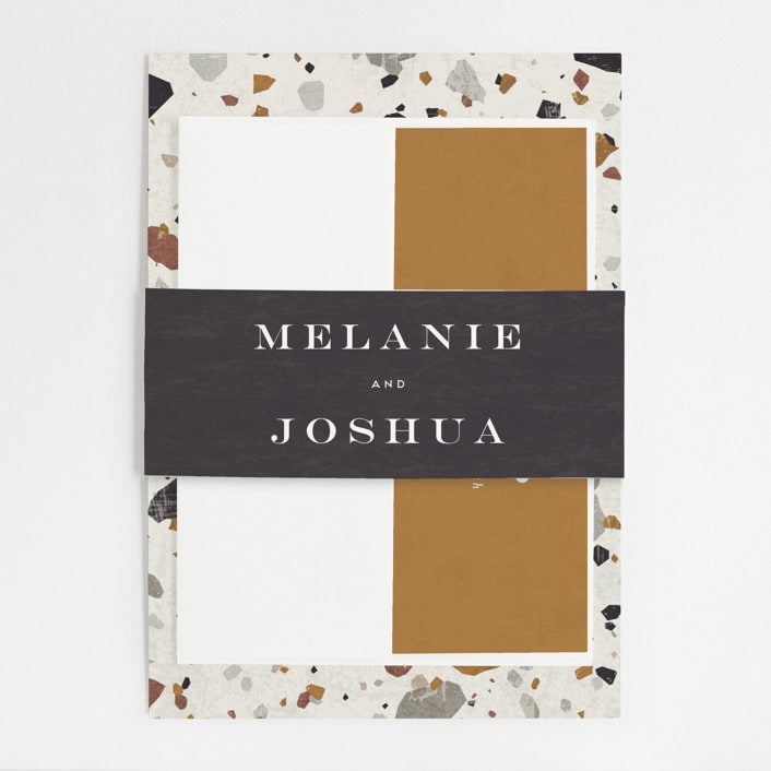 "Terrazzo Frame" - Belly Bands in Mustard by Amy Payne - Assembled with Invitation