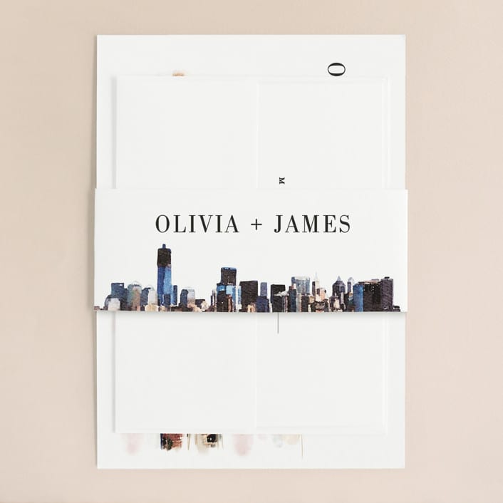 "Bold city" - Belly Bands in Ivory by Cass Imagines - Assembled with Invitation