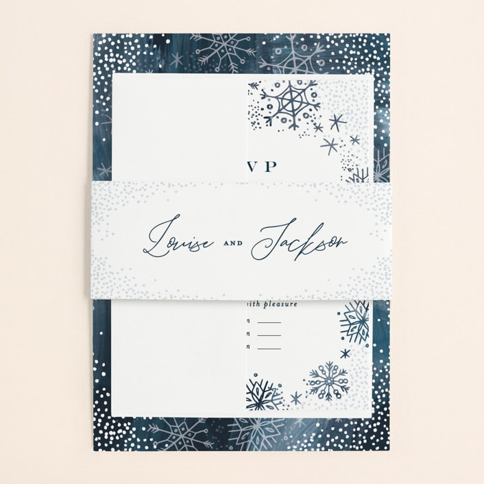 "Midnight Snowfall" - Belly Bands in Navy by Alethea and Ruth - Assembled with Invitation