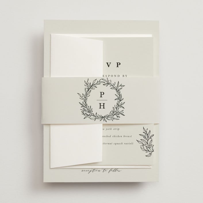 "leafy wreath" - Belly Bands in Cotton by Kate Ahn - Assembled with Invitation