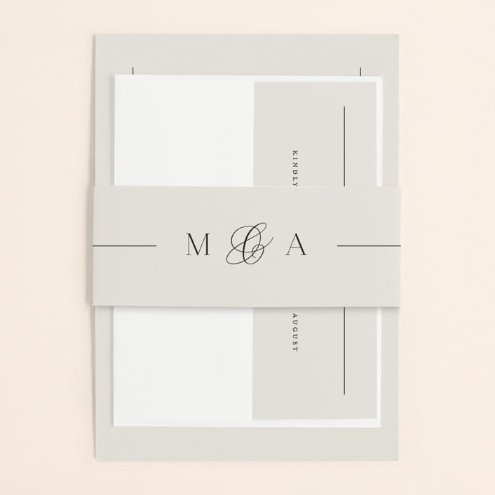 "Classic Monogram" - Belly Bands in Cream by Carolyn MacLaren - Assembled with Invitation