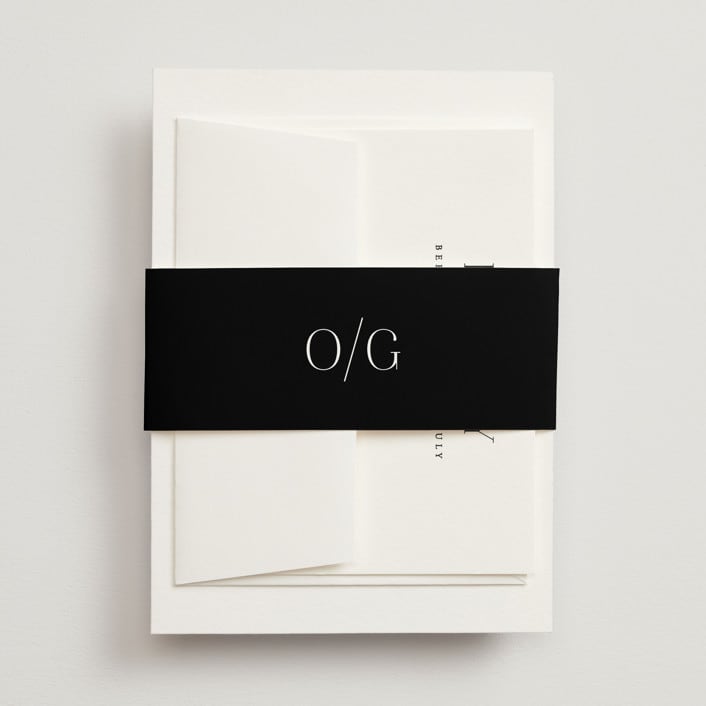 "Classy Type" - Belly Bands in Lily by Hooray Creative - Assembled with Invitation
