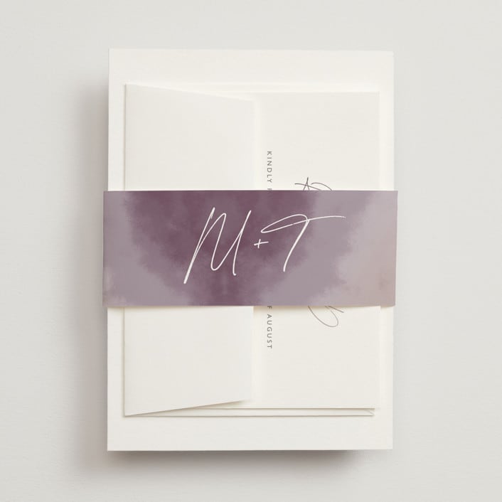"Ethereal Names" - Belly Bands in Plum by Carolyn MacLaren - Assembled with Invitation