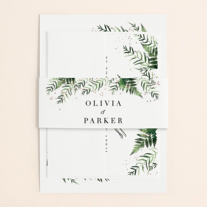 "Framed in Ferns" - Belly Bands in Petal by Kristie Kern - Assembled with Invitation